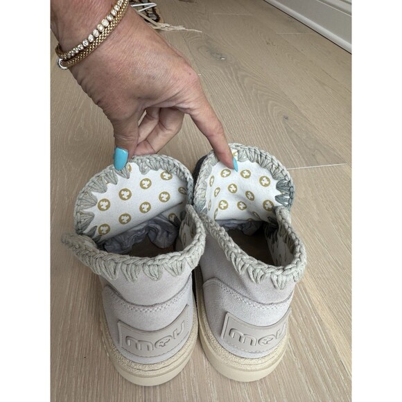 MOU Boots-Size 38/US 8-NWOT-Suede/Sequins/Crochet - NO BOX - Picture 4 of 7
